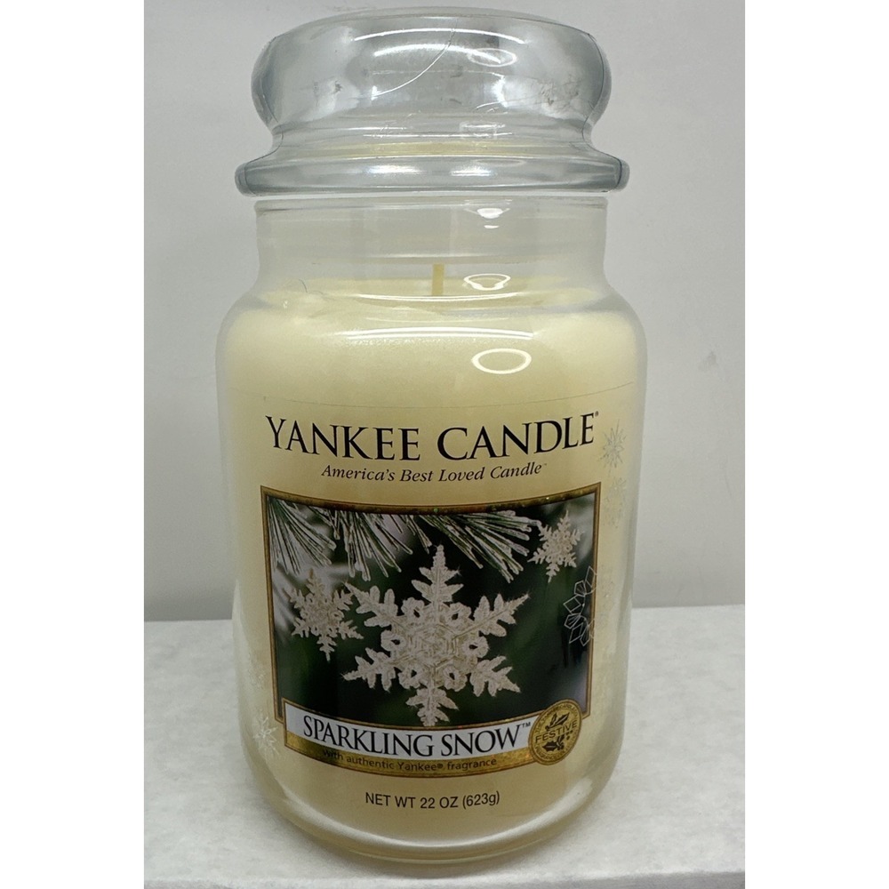 Yankee Candle SPARKLING SNOW 22oz Large Jar Winter Christmas Pine Mint